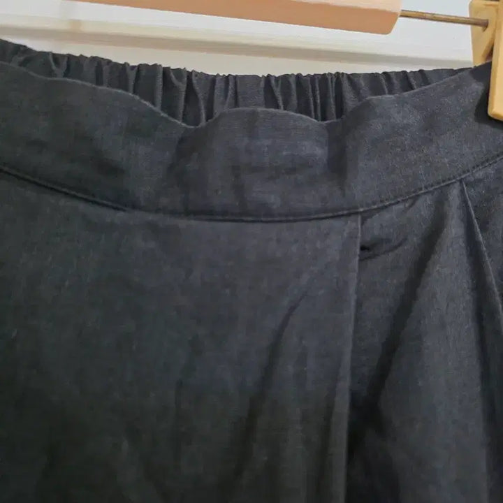 [BUNJANG] Black Linen Blend Wide Banding Baggy Pants / 여름  검정 마 린넨 고급스러운 와이드 밴딩 베기통바지   허리30까지