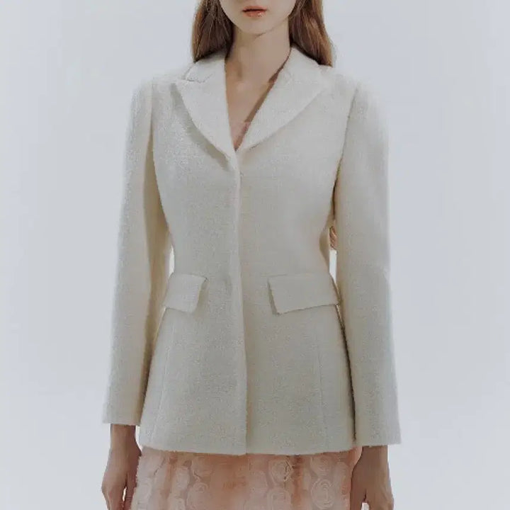 [BUNJANG] IvanaHelsinki Nauha Wool Half Coat Ivory M / 이바나헬싱키 Nauha wool half coat 아이보리/36(M)