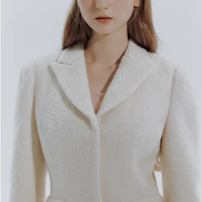 [BUNJANG] IvanaHelsinki Nauha Wool Half Coat Ivory M / 이바나헬싱키 Nauha wool half coat 아이보리/36(M)