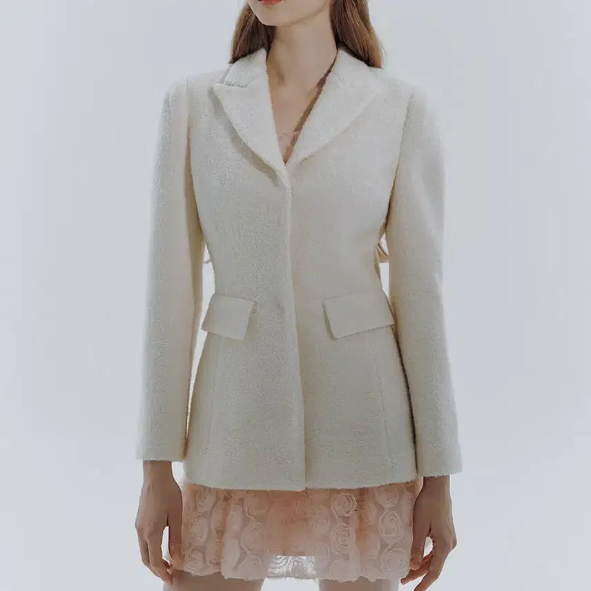 [BUNJANG] IvanaHelsinki Nauha Wool Half Coat Ivory M / 이바나헬싱키 Nauha wool half coat 아이보리/36(M)