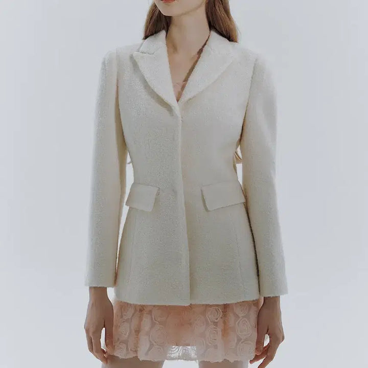 [BUNJANG] IvanaHelsinki Nauha Wool Half Coat Ivory M / 이바나헬싱키 Nauha wool half coat 아이보리/36(M)