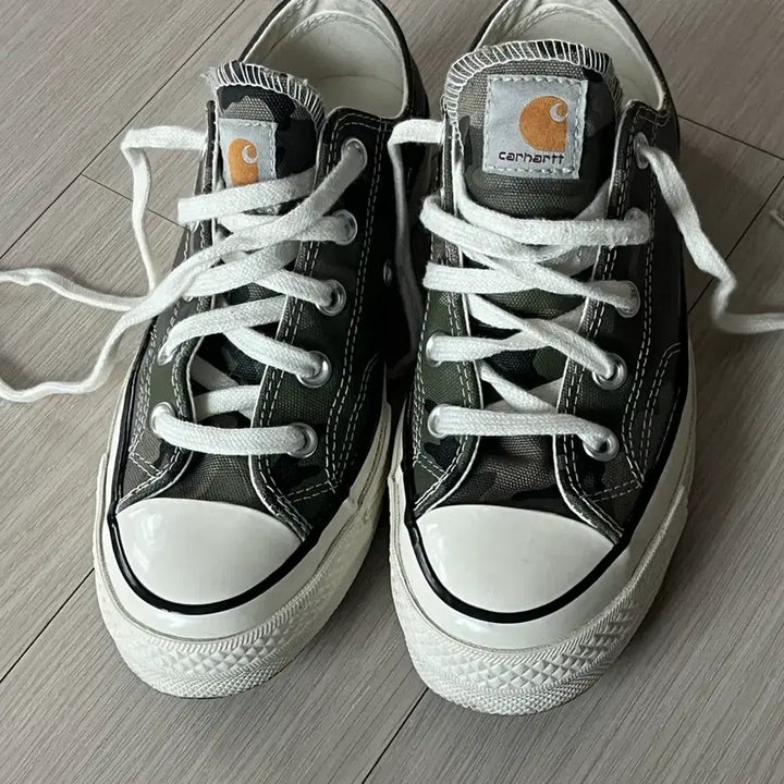 [BUNJANG] Converse x Carhartt Chuck Taylor 70 Low Camo Sneakers (220) / (상태극상) 컨버스 X 칼하트 척테일러 70 로우 카모 220