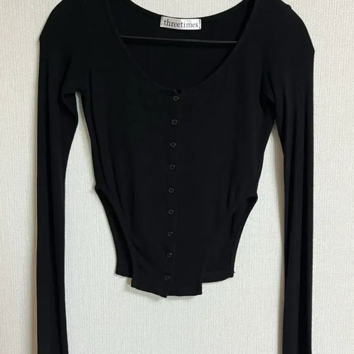 [BUNJANG] 3Times Side Cutout Cardigan Black / 쓰리타임즈 사이드 컷아웃 가디건 블랙
