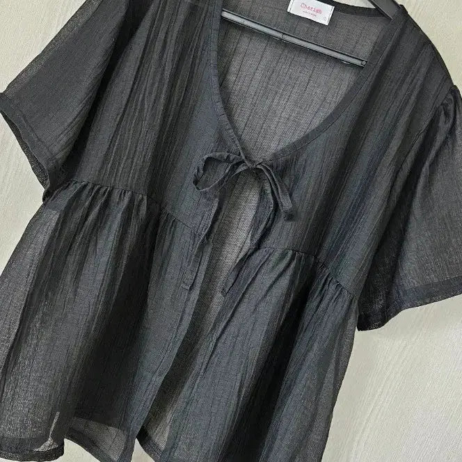 [BUNJANG] Sheer Ribbon Cardigan / 시스루 가디건 새상품