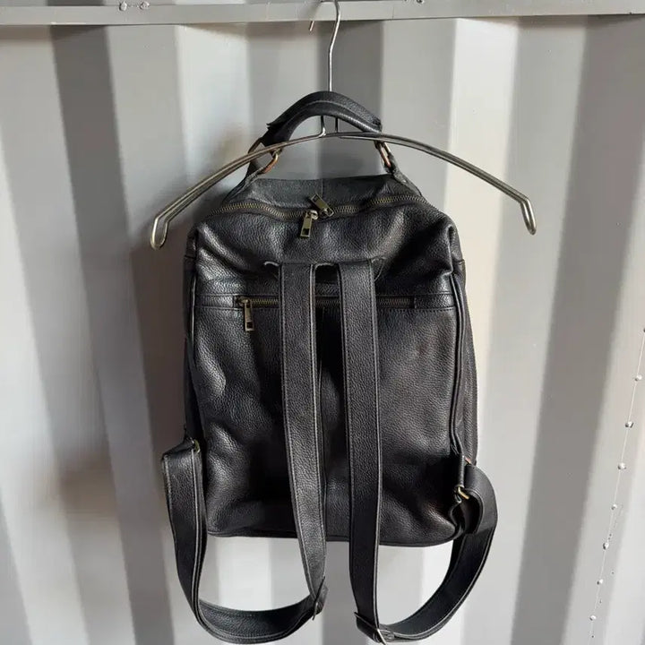 [BUNJANG] Black Leather Backpack / 가죽백팩