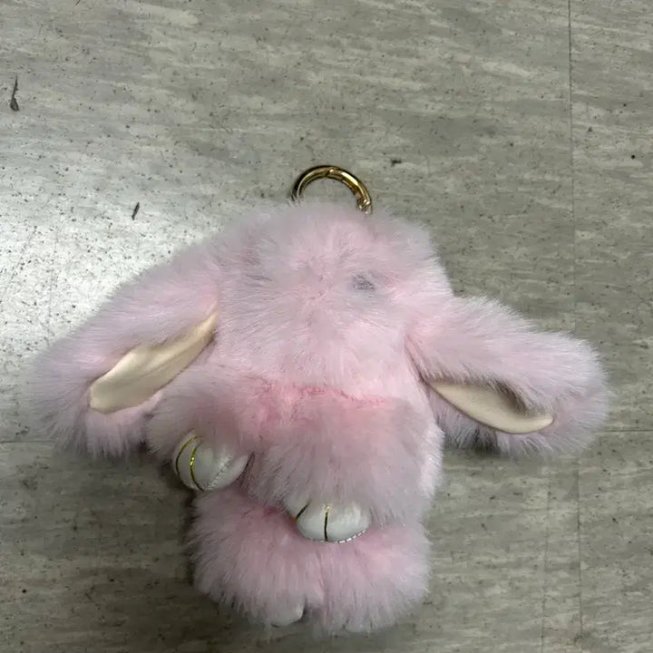 [BUNJANG] Pink Rabbit Faux Fur Keychain Bag Charm / 핑크 키링 가방고리