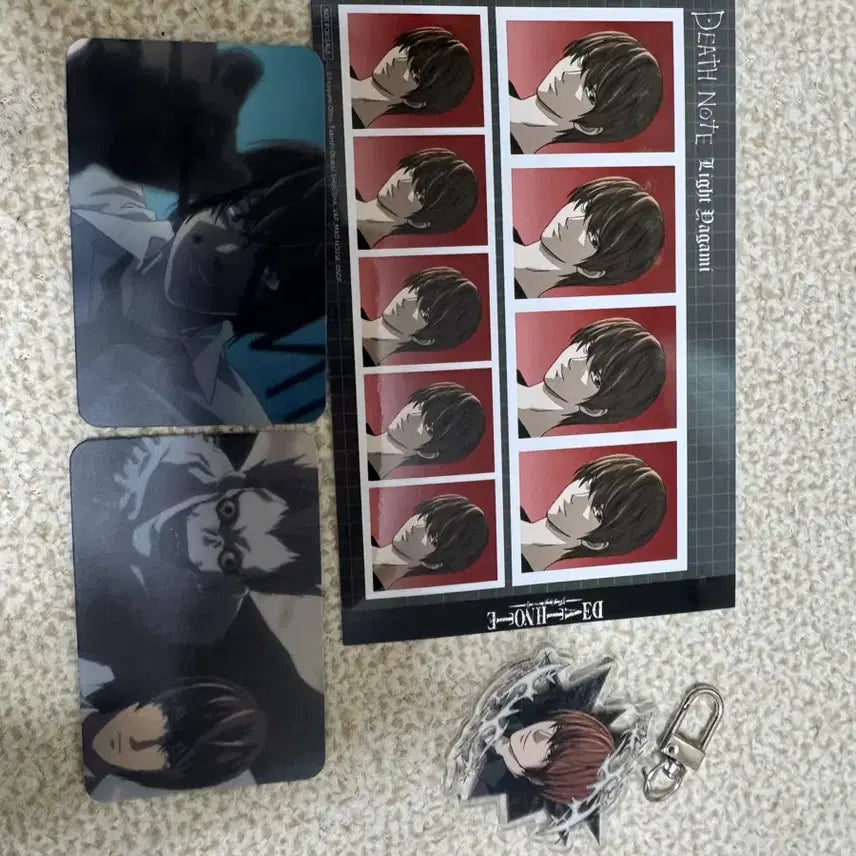 [BUNJANG] Death Note Cafe x Toonique Light Set - Photo Cards &amp; Keyring / 데스노트 카페 투니크 라이토 세트 증명사진 키링 포카