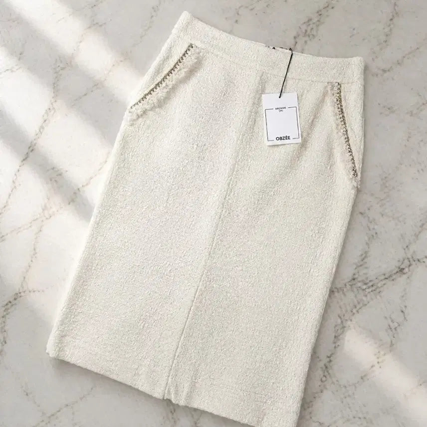 [BUNJANG] OBZEE Archive Tweed Skirt Ivory / (정품/새상품) 오브제(OBZEE) 트위드 스커트 아이보리 / 28~29