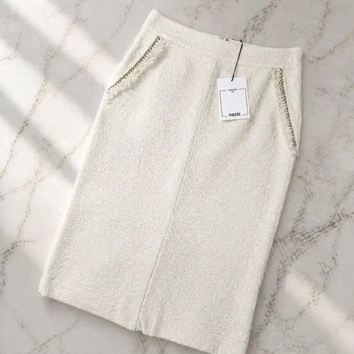 [BUNJANG] OBZEE Archive Tweed Skirt Ivory / (정품/새상품) 오브제(OBZEE) 트위드 스커트 아이보리 / 28~29