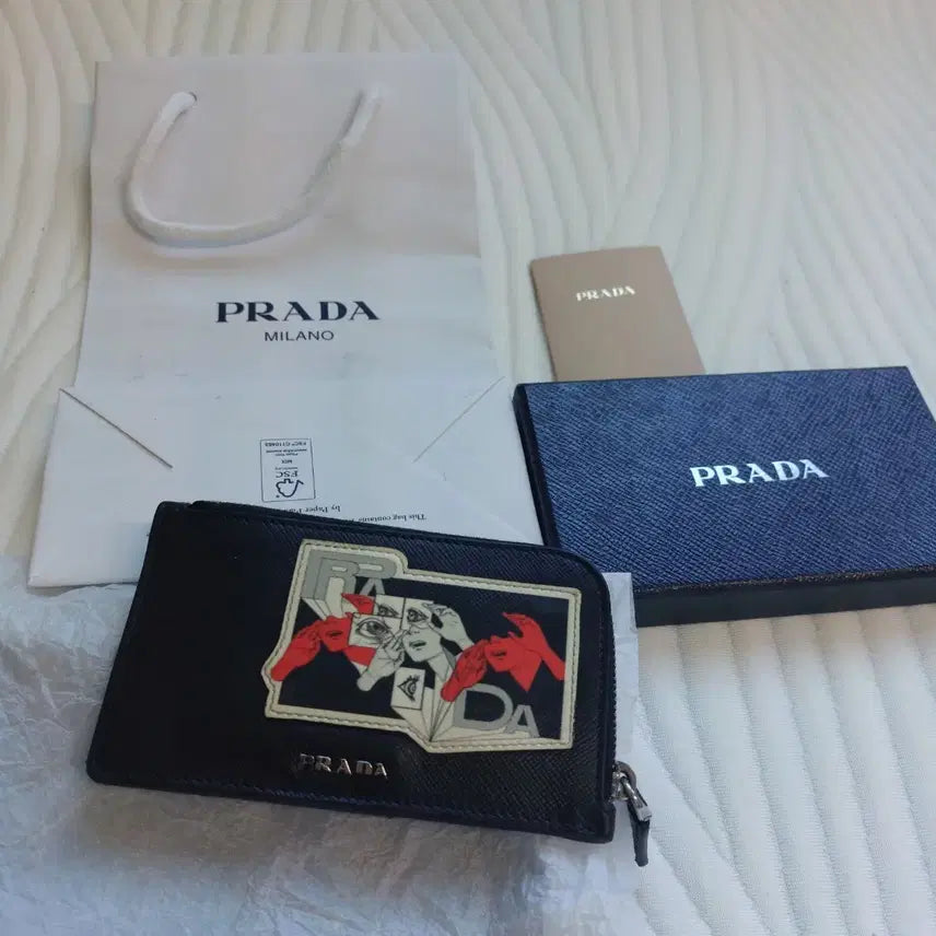 [BUNJANG] Prada Saffiano Limited Edition Card Holder Black / (한정판)프라다 사피아노 카드지갑 블랙