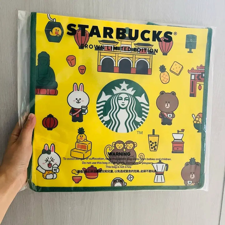 [BUNJANG] Starbucks Taiwan LINE Friends Collaboration Tote Bag / 대만 스타벅스 LINE 라인 콜라보 가방