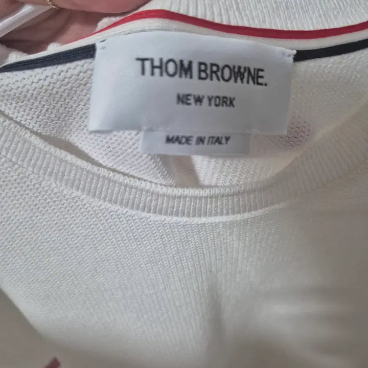 [BUNJANG] Thom Browne White Short Sleeve Knit T-Shirt Size 1 / 톰브라운 화이트 반팔 니트티