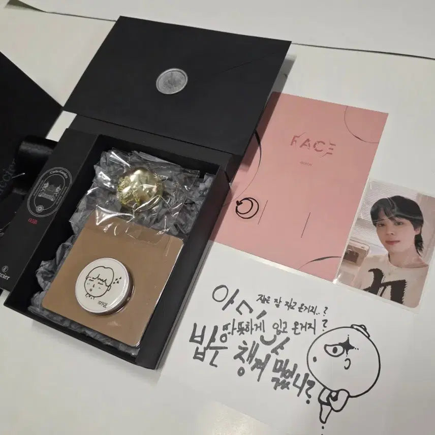 [BUNJANG] BTS Jimin FACE Studio Gift Hand Cream, Grip Talk, Resin, Postcard, Box, Photocard / 방탄 지민 FACE 공방 역조공 선물 엠카