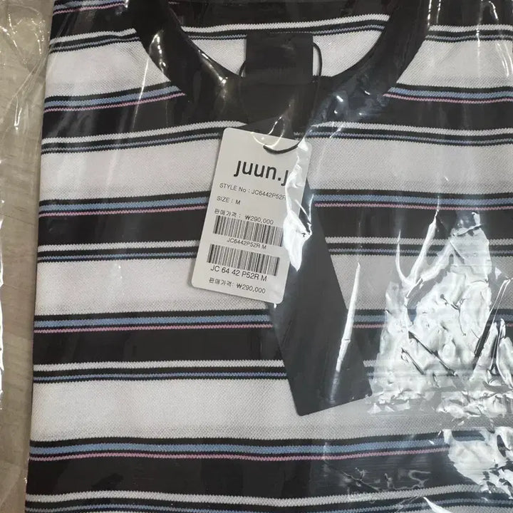 [BUNJANG] JUNJI 26SS Navy Pique Stripe Short Sleeve T-shirt / [M] 준지 26SS 네이비 피케 스트라이프 숏슬리브