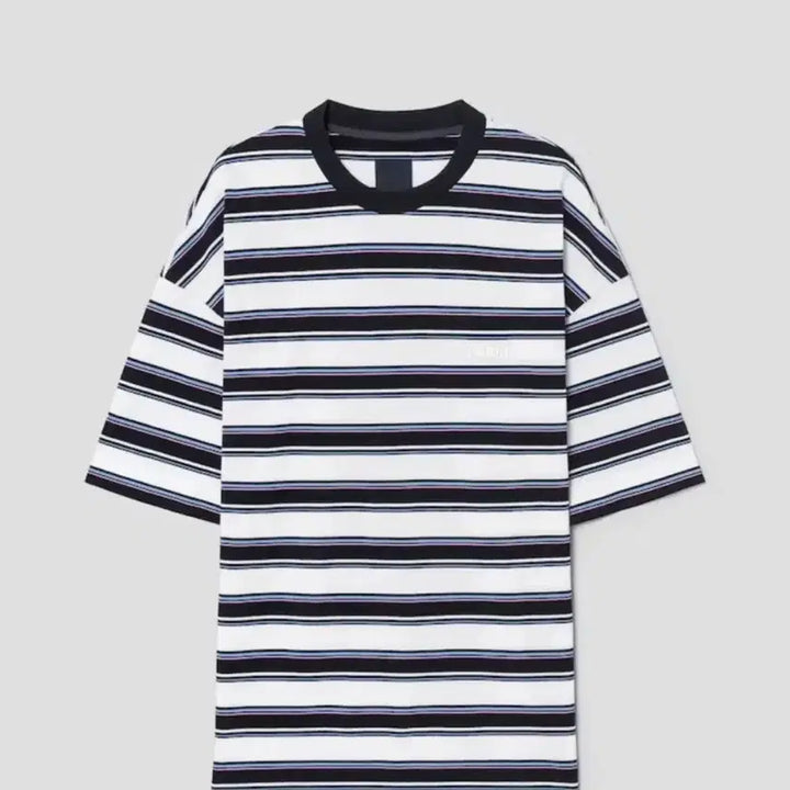 [BUNJANG] JUNJI 26SS Navy Pique Stripe Short Sleeve T-shirt / [M] 준지 26SS 네이비 피케 스트라이프 숏슬리브