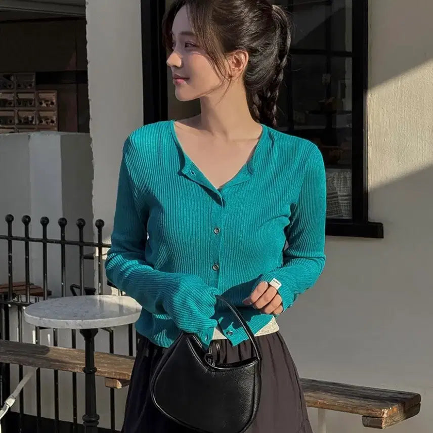 [BUNJANG] K-Club Til Blue Sheer Summer Cardigan / 케이클럽 틸블루 여름가디건 시스루가디건