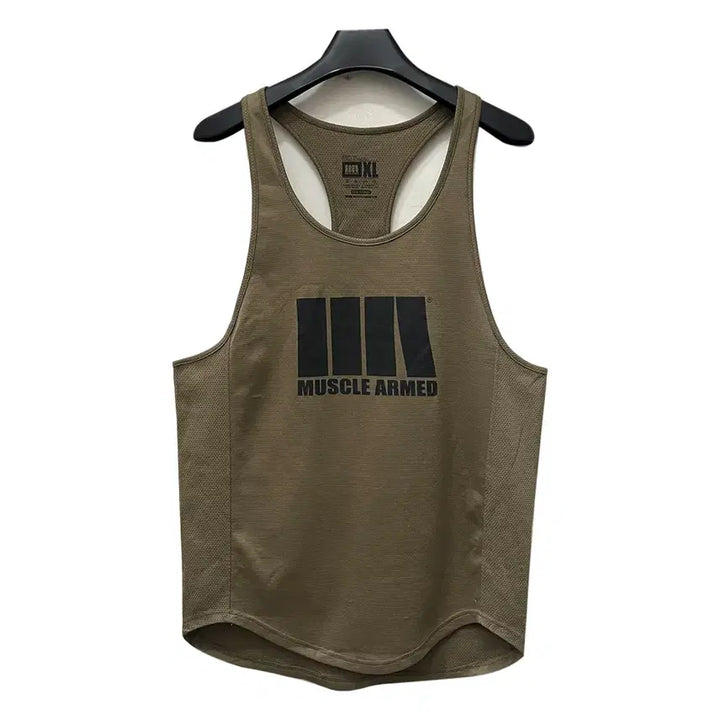 [BUNJANG] Muscle Armed Dry Olive Khaki Tank Top XL / 머슬암드 드라이 올리브카키 탱크탑 나시 XL