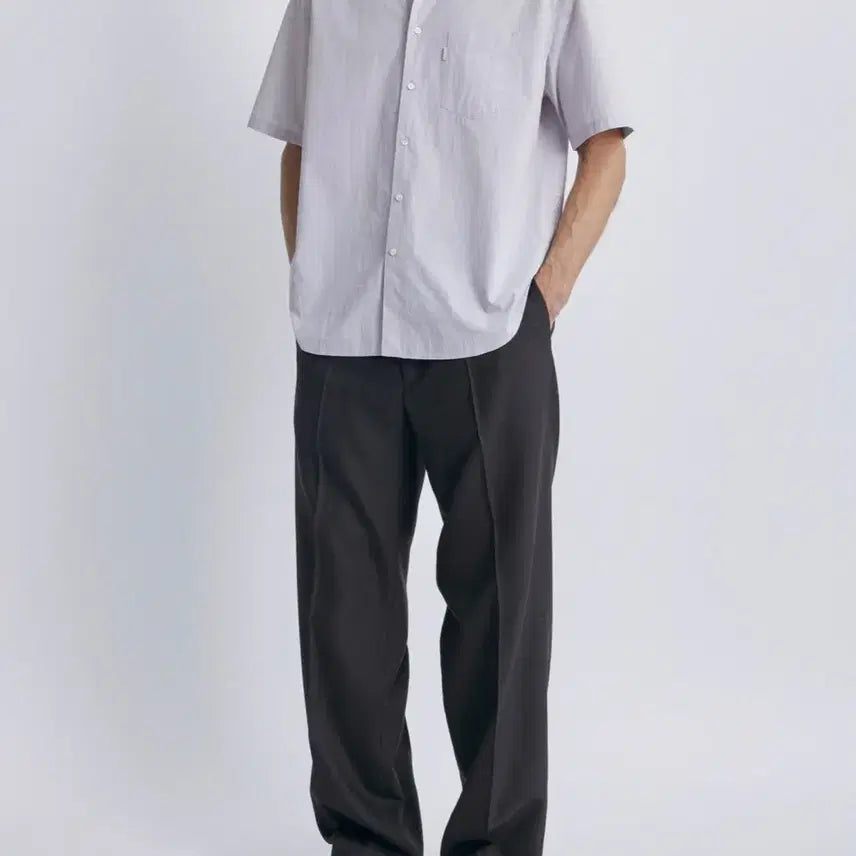 [BUNJANG] Pottery Cotton Typewriter Comfort Short Sleeve Shirt / 포터리 코튼 타입라이터 컴포트 반팔셔츠