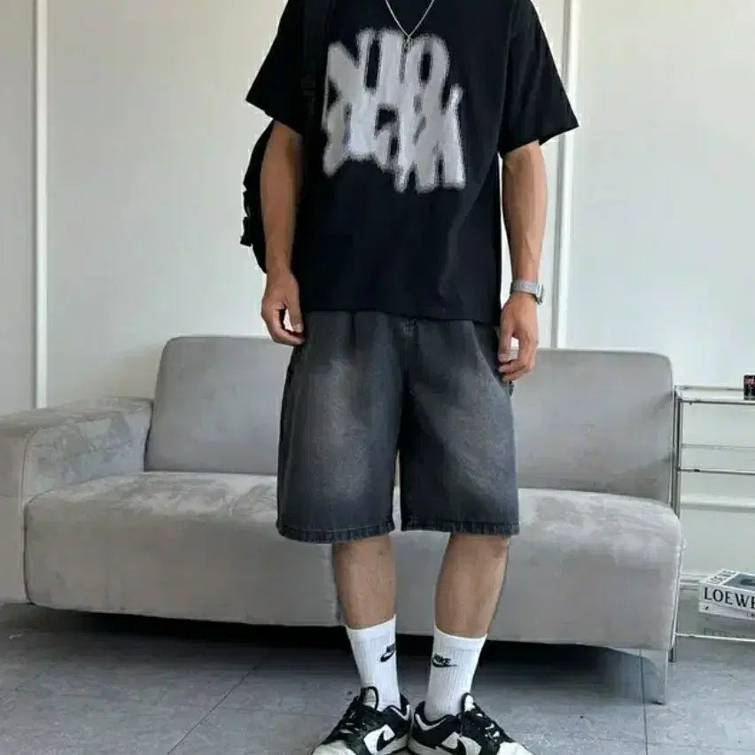 [BUNJANG] Unisex Tie-Dye Printing Short Sleeve T-Shirt / 남여공용 나염 프린팅 반팔티