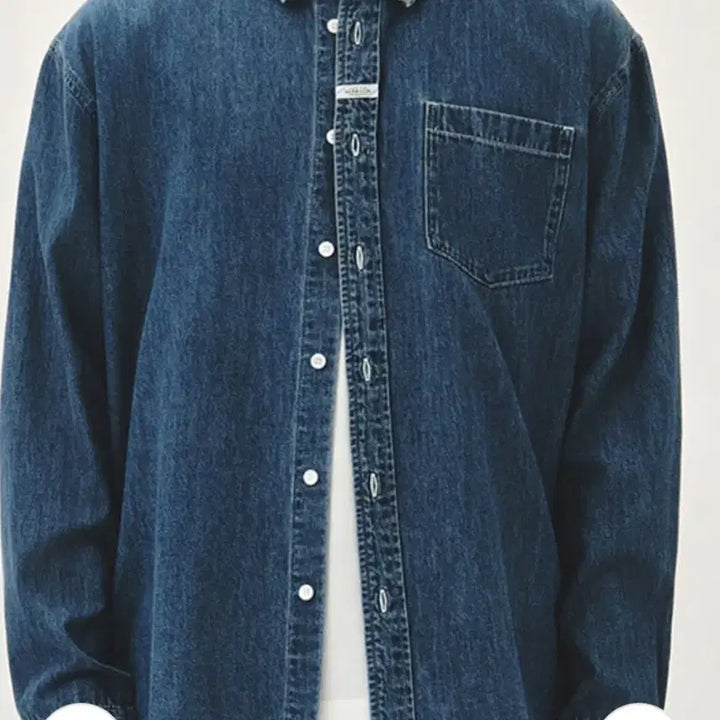 [BUNJANG] Marithe UNI BASIC DENIM SHIRT Blue M / 마리떼 UNI BASIC DENIM SHIRT 새상품
