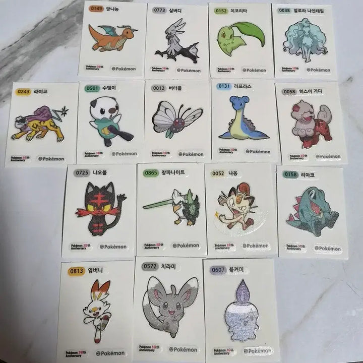 [BUNJANG] Pokemon 30th Anniversary Sticker Collection (16 pcs) / 포켓몬 30주년 띠부씰 16장  장당 2천원