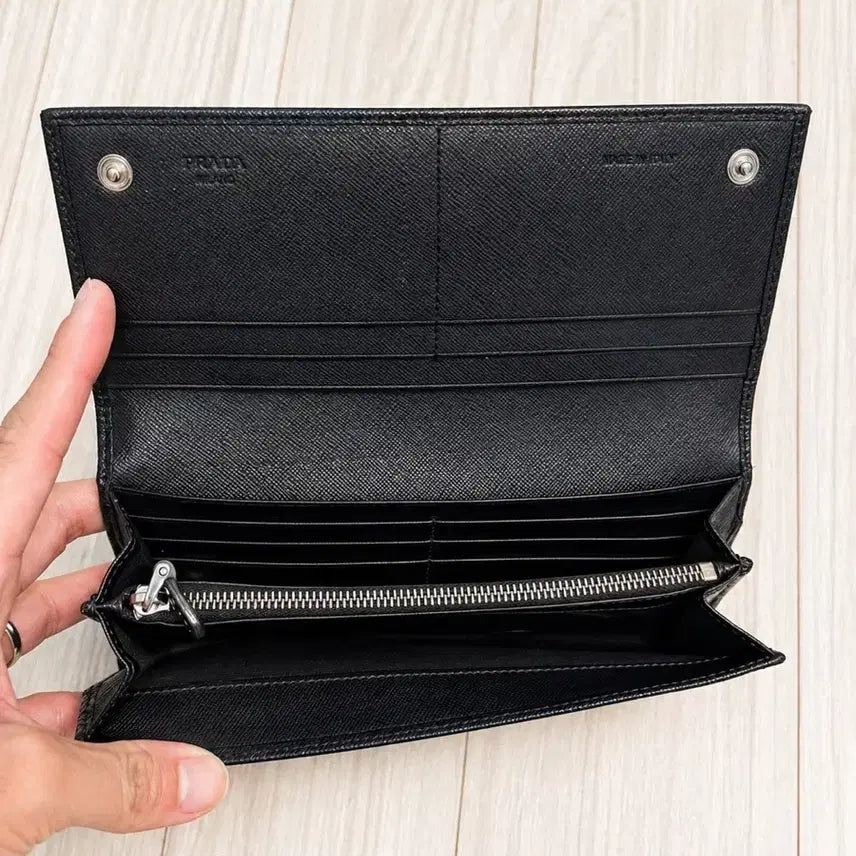 [BUNJANG] Prada Saffiano Bi-Fold Wallet Black / 프라다 사피아노 블랙 장지갑