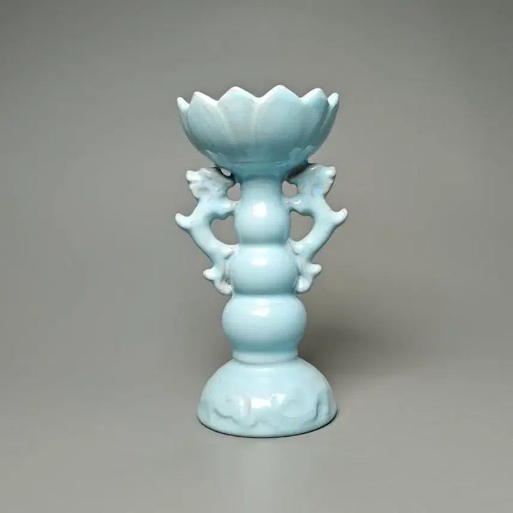 [BUNJANG] Northern Song Dynasty Yaozhou Celadon Dragon Incense Holder / 북송 여요 청자 연판문 용이 향꽂이 중국도자기 골동품 수집품