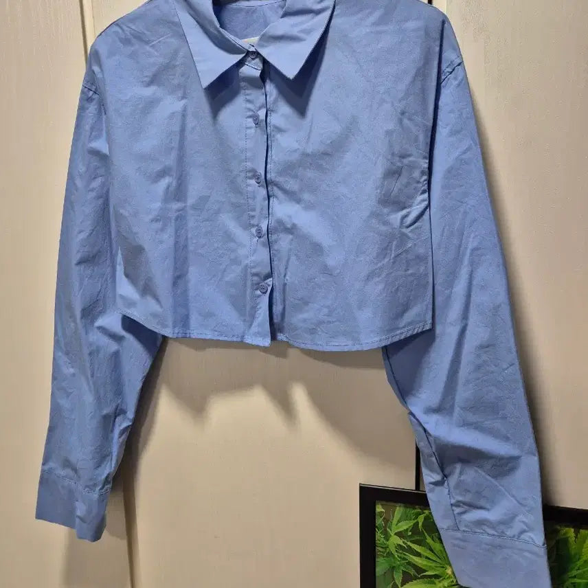 [BUNJANG] DINT Cropped Shirt (Sky Blue) / (3시간.타임세일)(새상품)DINT 딘트 소라색 크롭 셔츠