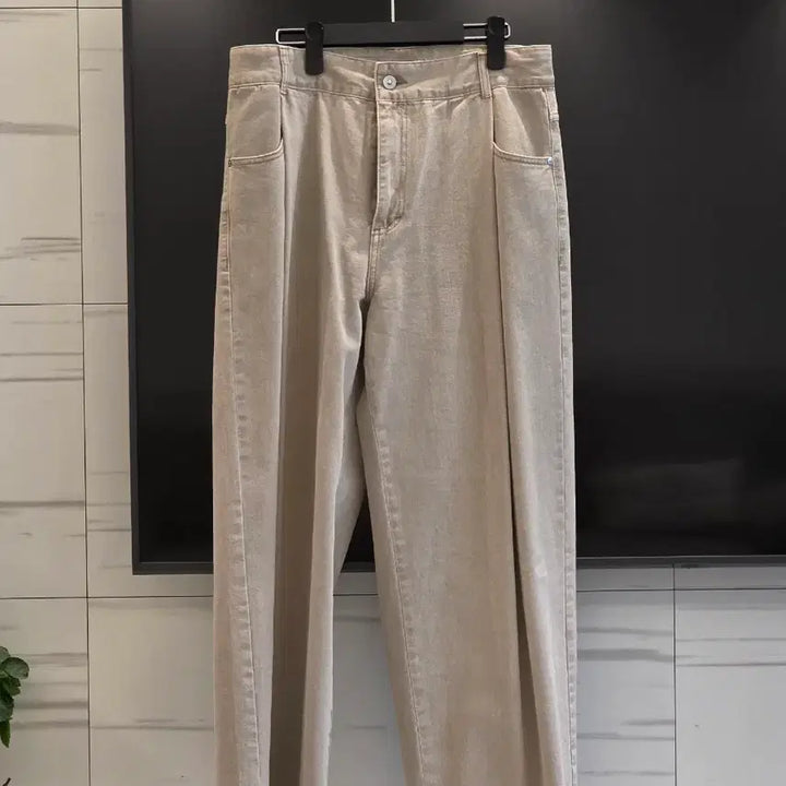 [BUNJANG] System Homme Washed Beige One-Pleat Denim Pants / 시스템옴므 워싱 베이지 원턱 데님팬츠 82