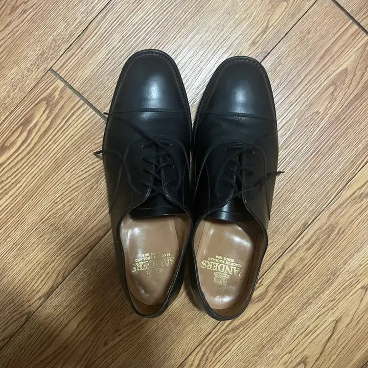[BUNJANG] Sanders Vardy Cap Oxford Black Calf Leather Shoes (Size 8) / 샌더스 vardy 캡 옥스퍼드 블랙 카프(8 size)
