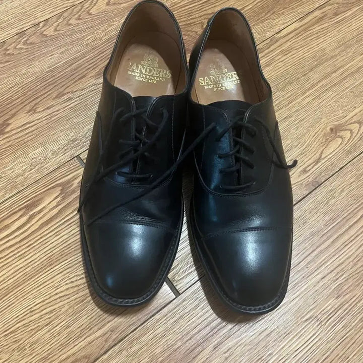 [BUNJANG] Sanders Vardy Cap Oxford Black Calf Leather Shoes (Size 8) / 샌더스 vardy 캡 옥스퍼드 블랙 카프(8 size)