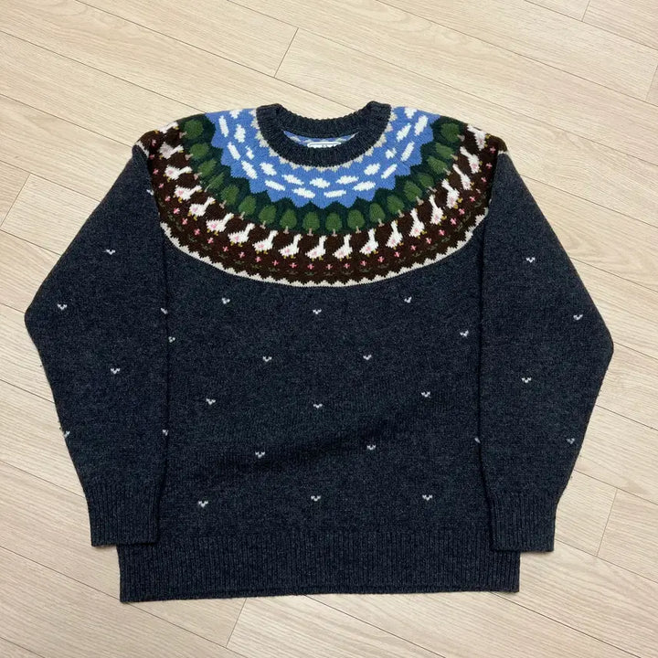 [BUNJANG] Unlikely Fair Isle Duck Knit Sweater / [M] 언라이클리 페어 아일 덕 니트 스웨터