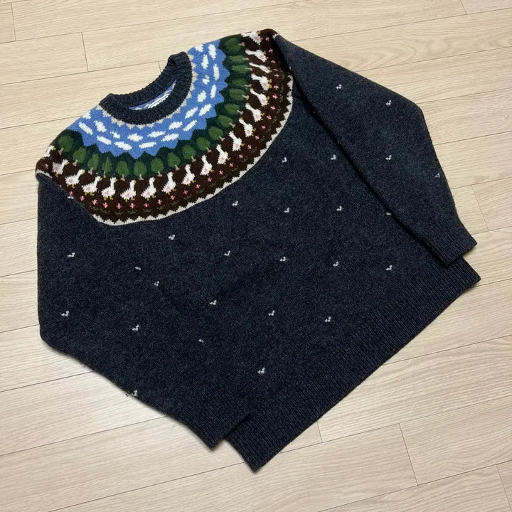 [BUNJANG] Unlikely Fair Isle Duck Knit Sweater / [M] 언라이클리 페어 아일 덕 니트 스웨터