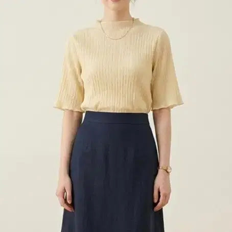 [BUNJANG] Oseconc Pleats Short Sleeve T-Shirt Women&