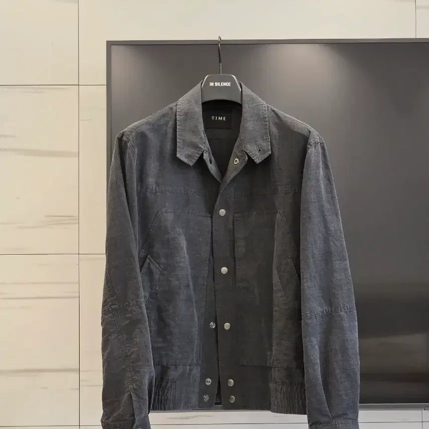 [BUNJANG] Time Homme Charcoal Linen Blouson 105 / 타임옴므 차콜 리넨 블루종 105