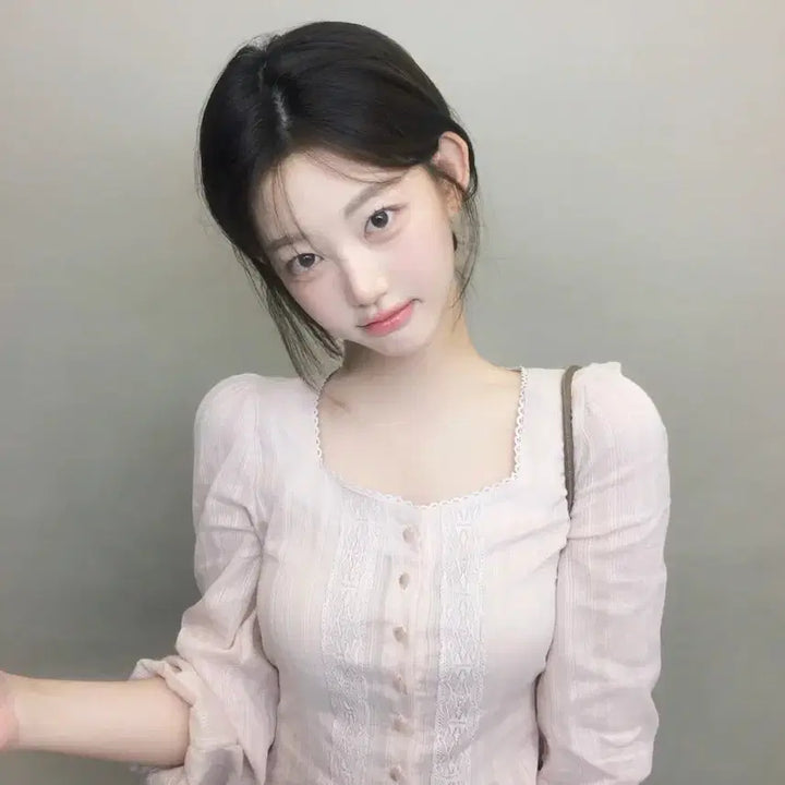 [BUNJANG] JENNIO Pearl Ethnic Blouse Apricot M / 제니오 펄 에스닉 블라우스 애프리콧 M