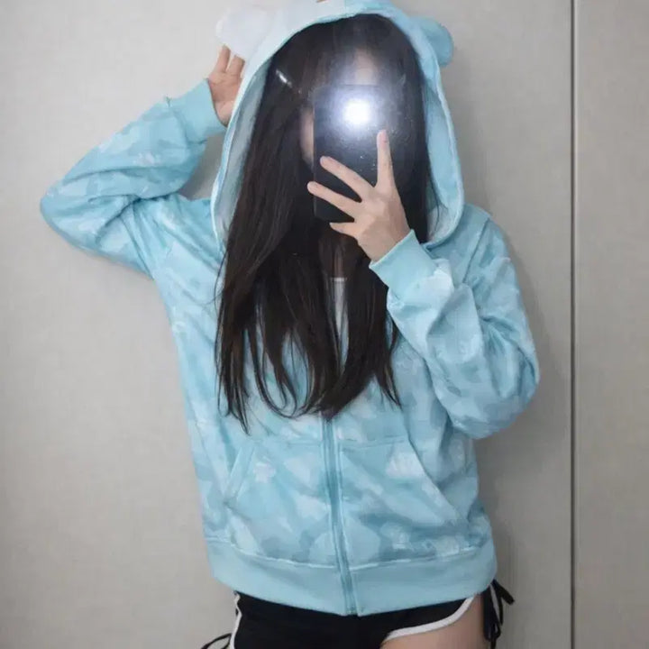 [BUNJANG] Hello Kitty Camo Hooded Zip-Up M / 헬로키티 카모 후드집업 M  / 미착용 하자상품