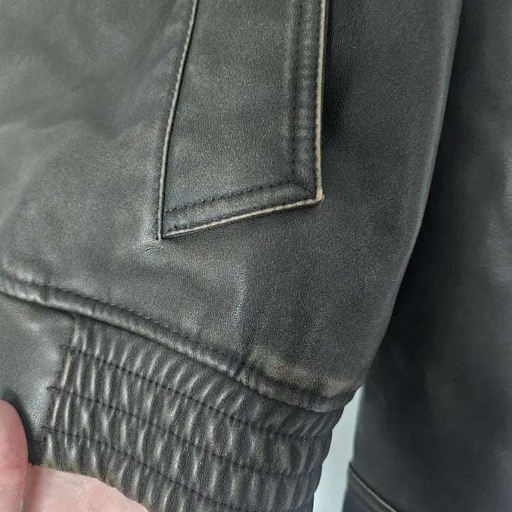 [BUNJANG] SPAO Washed Leather Blouson Jacket / 스파오 가죽자켓 레더 워싱 블루종