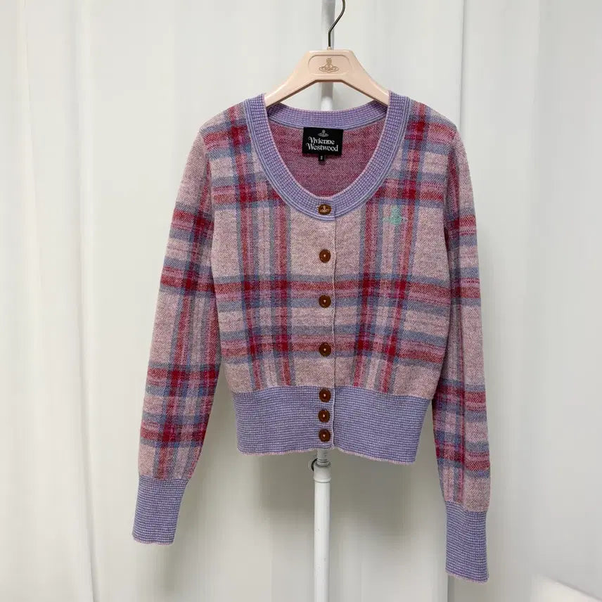 [BUNJANG] Vivienne Westwood Multi Color Plaid Cardigan / 국내매장 정품 비비안웨스트우드 멀티 컬러 플래드 가디건