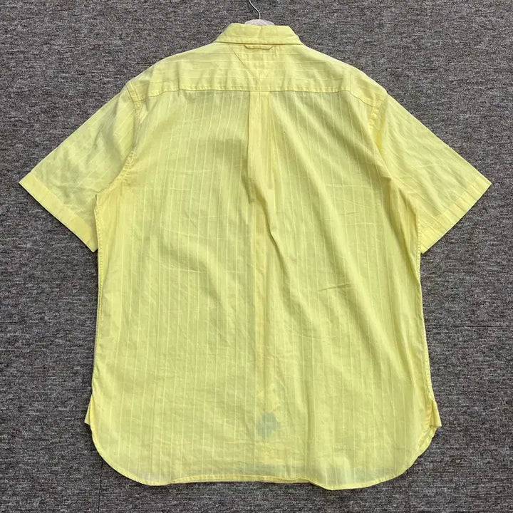 [BUNJANG] Tommy Hilfiger Yellow Striped Short Sleeve Shirt M / 타미힐피거 옐로우 스트라이프 반팔 셔츠 M