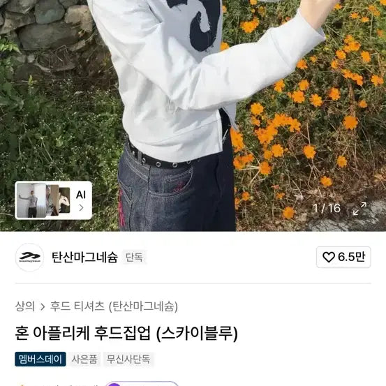 [BUNJANG] Magnesium Carbonate Hooded Zip-Up Sweatshirt / 탄산마그네슘 후드집업