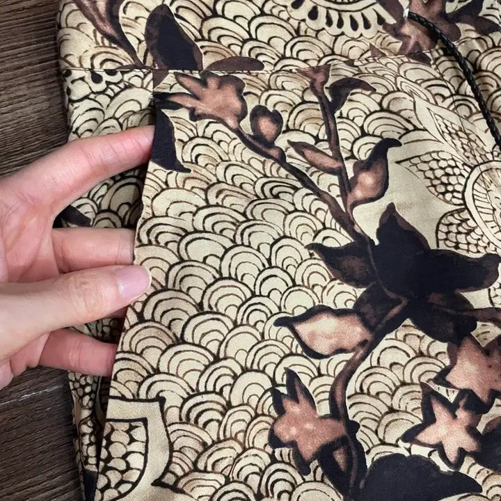 [BUNJANG] Max Mara Viscose Linen Geometric Ethnic Pattern Trousers / 막스마라 비스코스 린넨 트라우저 팬츠 에스닉 히피 오리엔탈