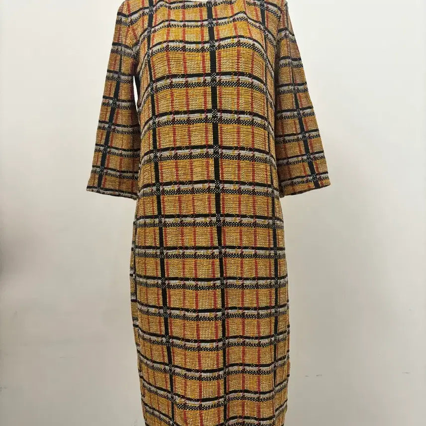 [BUNJANG] ZARA Check Pattern Long Sleeve Mini Dress / 자라 체크 패턴 긴팔 미니 원피스
