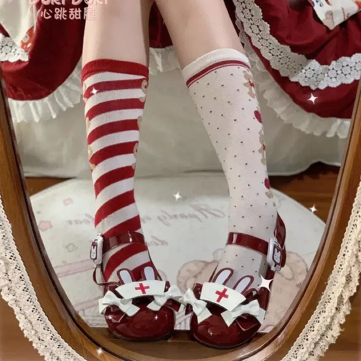 [BUNJANG] Rabbit Ear Lolita Mary Jane Shoes - Pink / 토끼귀 로리타 슈즈 핑크 메리제인 달콤한 데일리 구두(5컬러)