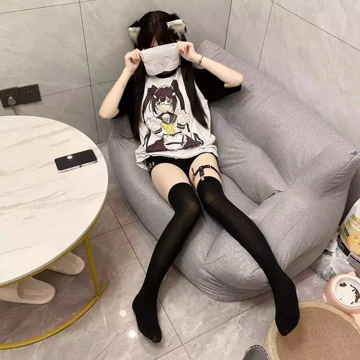[BUNJANG] Anime Print T-Shirt / 서브컬처 애니메이션 프린트 티셔츠