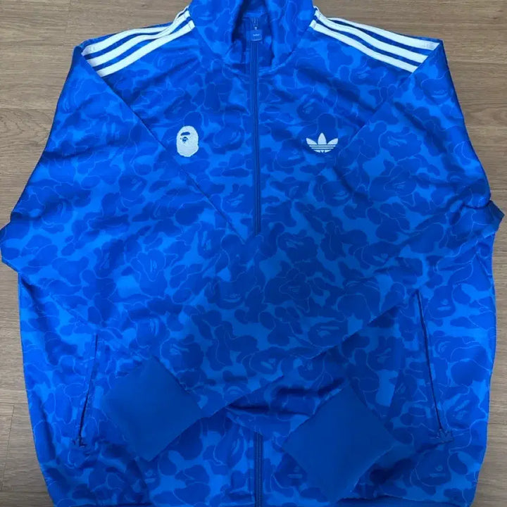 [BUNJANG] A Bathing Ape x Adidas Track Top Blue L / 베이프 x 아디다스 트랙탑 블루 L