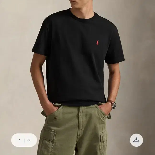[BUNJANG] Polo Ralph Lauren Heavyweight T-Shirt Black M / (새상품) 폴로 랄프로렌 헤비웨이트 티셔츠 블랙 M