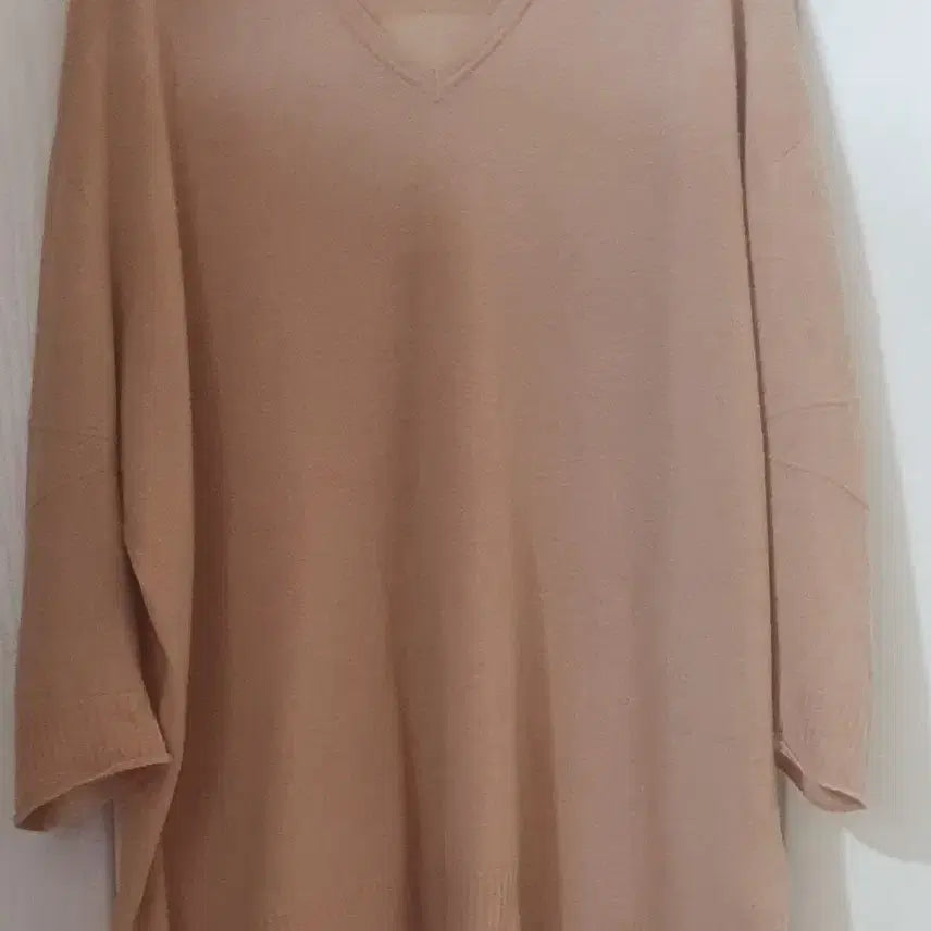 [BUNJANG] TIME Cashmere 100% V-Neck Knit Beige Belt Included / TIME 브이넥 캐시미어100% 니트 베이지