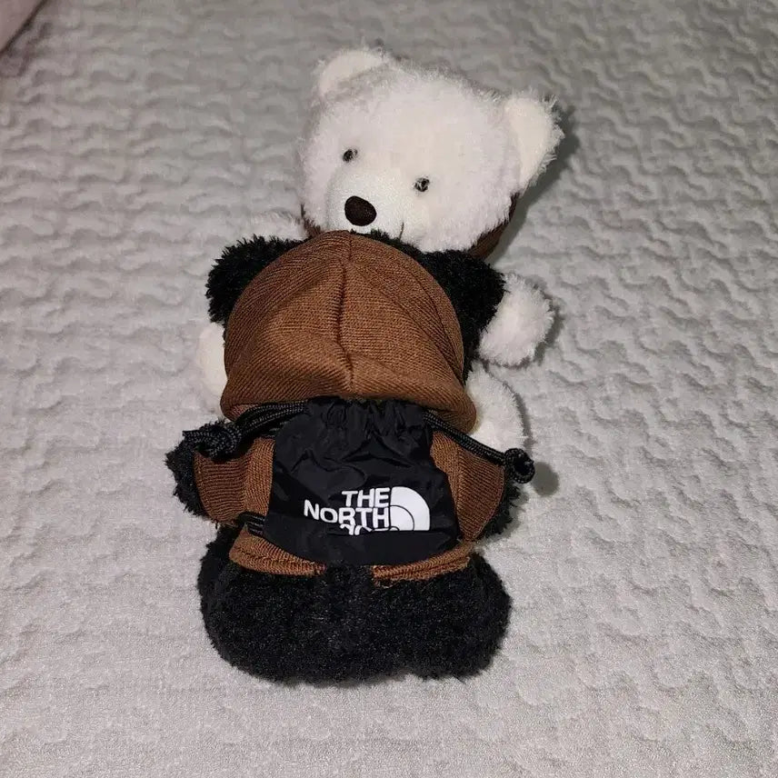 [BUNJANG] The North Face Brown Bear Plush Keychain / 노스페이스 곰인형 키링 브라운