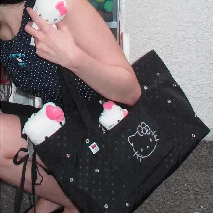 [BUNJANG] RAVE Hello Kitty Polka Dot Shoulder Bag / 레이브 헬로키티 도트 숄더백+키링